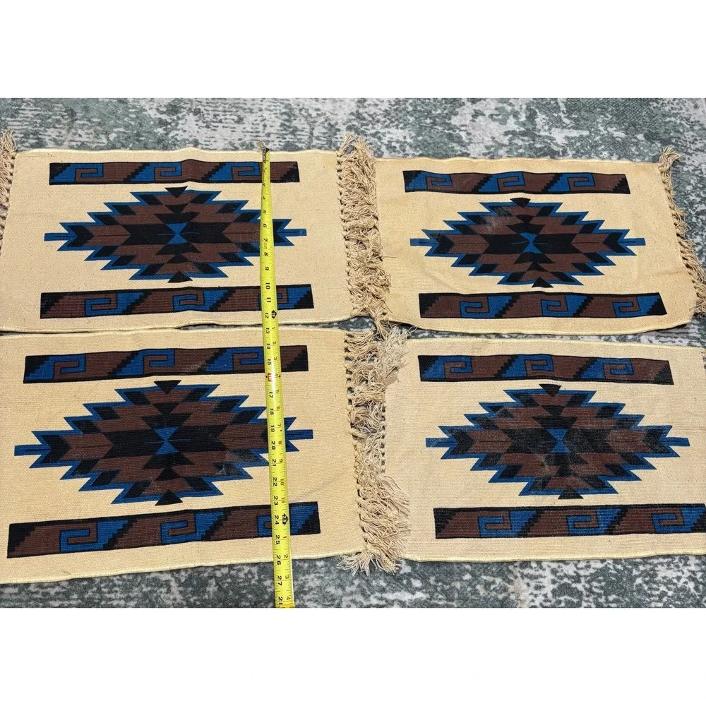 woven Southwestern-style cotton placemats Set Of 4